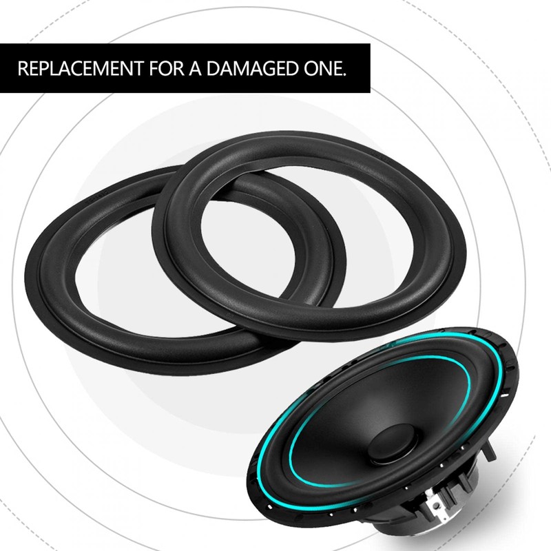 2pcs 6"/156mm Black Speaker Rubber Foam Edge Surround Ring Speaker