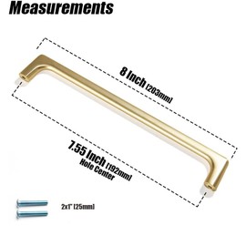 SYZOW Pack of 10 Gold Cabinet Handles - Vintage Furniture Handles for Kitchen, Brass Drawer Handles 192 mm