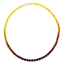 Baltic Sea Jewellery Necklace Ball 6 mm Amber, Plastic amber Plastic, Amber