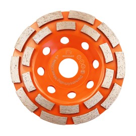 Concrete Diamond Grinding Cup Wheel,BRSCHNITT 125mm Angle Grinder Diamond Double Row Cutting Wheel for Grinding/Polishing/Cleaning Surface Grinding Granite, Concrete,Stone,Cement,Marble,Rock
