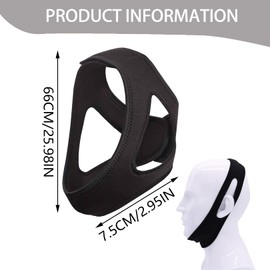 Anti Schnarchen Kinnriemen, Schnarchen Stopper Gerät, Schwarz Einstellbare Antischnarch Kinnriemen, Atmungsaktives Schnarchstopper, Geschenk für Ehemänner, Ehefrauen, Eltern und Freunde.