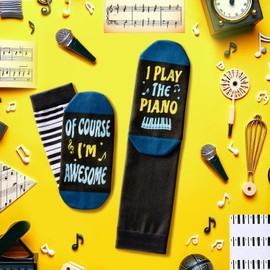 Zmart Piano Gifts for Piano Players - Piano Teacher Gifts for Music Lovers Musicians, Piano Socks Music Socks for Teens