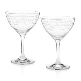Cole Porter"Ritz Bar" Coupe-Style Champagne Cocktail Glass 2-Piece Set (Gift Box Collection)
