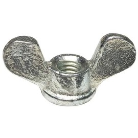 Wing Nut, 3/8"-16, Steel, Zinc Plated, 0.875 in Ht, 1-5/8 in Max Wing Span, 10 PK