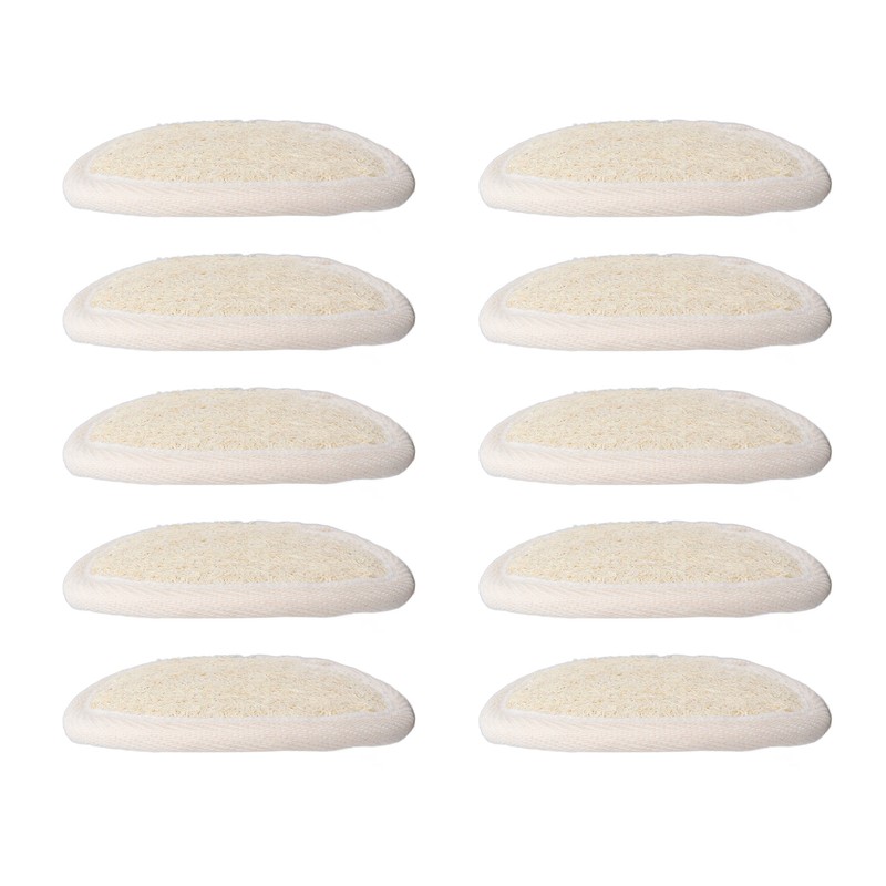 10pcs Loofah Facial Exfoliating Pads Round Shaped Reusable Gentle Scrubbing