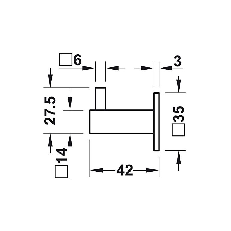 Gedotec Sofia Coat Hook Stainless Steel PVD Black Matt Coat