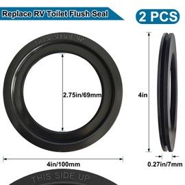 HeartfeltYIre RV Toilet Seal Replacement Parts 2 Pcs Toilet Rubber Flush Ball Ring Seal Gasket Replacement Kit for Dometic 300 310 320 Series Toilets Valve Part 385311658 Solve Leakage Stink Problem