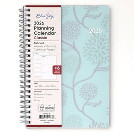 Blue Sky 2026 Weekly and Monthly Planner Calendar, January 2026 - December 2026, 5" x 8", Flexible Cover, Laminated Tabs, Durable Twin Wire Binding, Rue Du Flore
