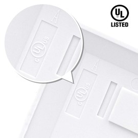 VCE Ethernet Wall Plate 4 Port (UL Listed) with Cat6 RJ45 Keystone Couplers Female to Female, RJ45 Inline Wall Jack Outlet, White