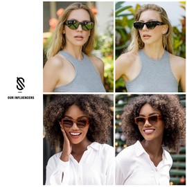 SOJOS Retro Square Polarized Sunglasses Womens 80s 90s Trendy Cute Sunnies SJ2293 with Tortoise/Brown Lens