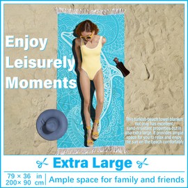 Oversized Turkish Beach Towel Blanket XXL Cotton Sandproof Towels Boho Woven Extra Large Big Sand Free Giant Throw Thick Blankets Huge Quilt XL Picnic Camping Necessities Cloud For Adult Gifts