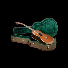 Crossrock Master Series-Wooden 000 12-fret Acoustic Guitar Case-Security Lock - Olive Green Tweed