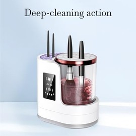 Electric Makeup Brush Cleaner Machine, Portable Cosmetic Brush Washer and Dryer, 3 IN 1 Electric Makeup Brush Cleaner & Dryer Machine Automatic Cosmetic