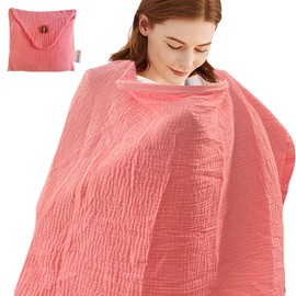 Alimos Breastfeeding Cover Up with Adjustable Strap - Boned Nursing Cover - Breathable & Lightweight - Stylish & Discreet incl Storage Bag (Pink)