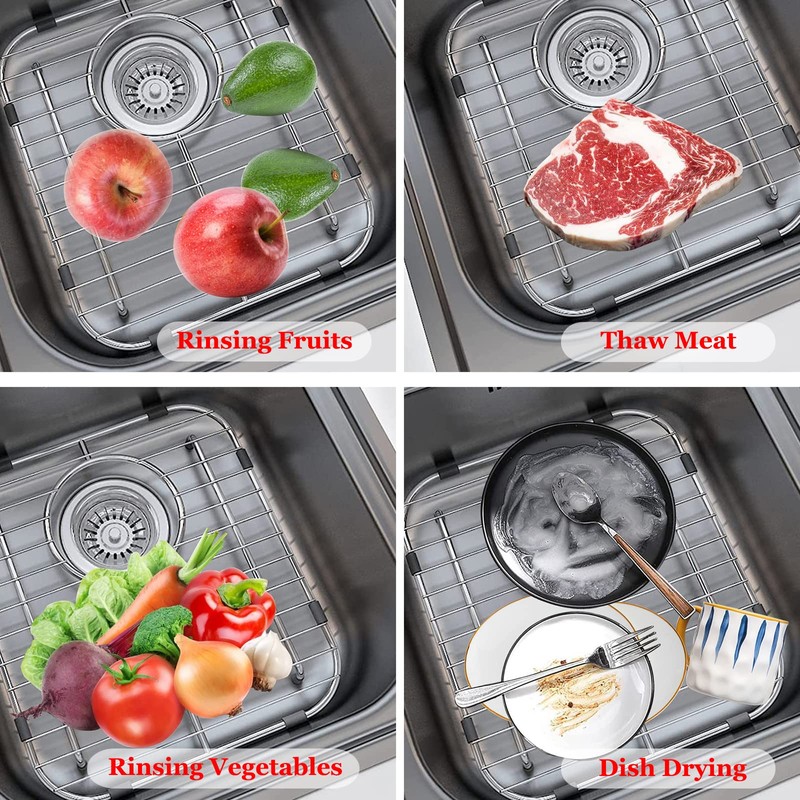Orgneas Sink Protectors for Kitchen Sink, Universal Double Bowl Sink