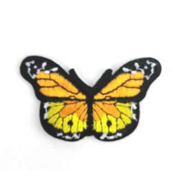 yellow Butterfly Iron on Embroidered Patches Sew Applique Repair Patch 1582