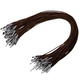 ONLYKXY 60pcs Elastic Cord with Metal End Soft Stretch Band Mask Lanyard Loop Craft Rope Thread String Extender Strap for Mask Making Book Binding Hanging Hat (Brown)
