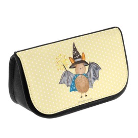 Mr. & Mrs. Panda Bat Wizard Cosmetic Bag, yellow, Hand Drawn
