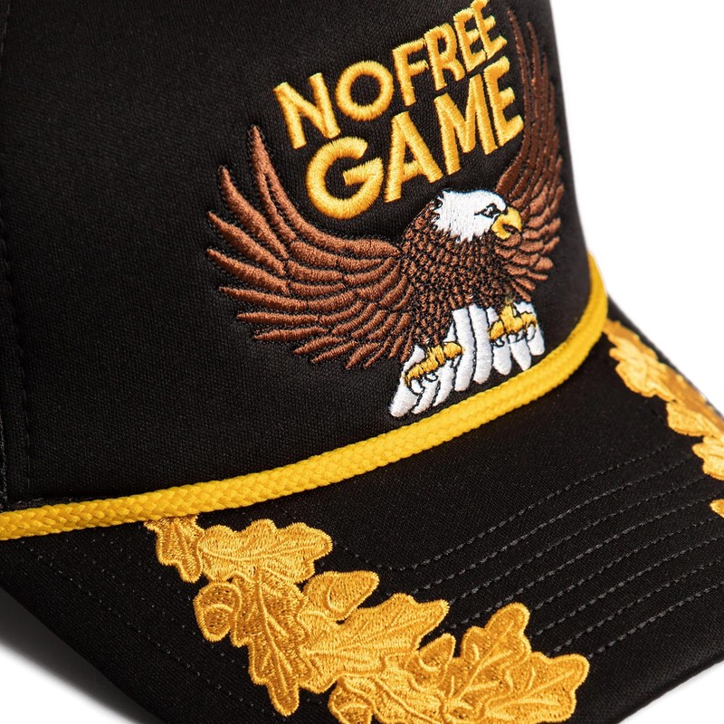 FIELD GRADE No Free Game Scrambled Eggs Black Trucker Hat