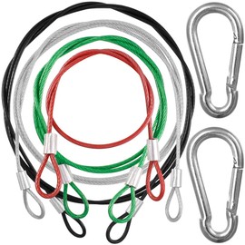YuCool 4 Size Safety Cable Lock,Safety Stainless Steel Tethers, Security Wire Rope,Double Loop Stainless Steel Tethers, Lock Cables for Bicycle- 4pcs(11.8/24/31.5/39inch)
