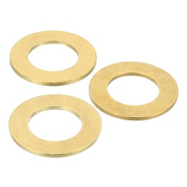 sourcing map 3 Pack Brass Flat Washer, M22 Copper Washers Crush Washer Kit Assortment, 22mm ID, 38mm OD, 2mm Thick for Bolts Screws Machinery Repair, Outdoor Construction