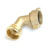 Solid brass lead-free 90 degree garden hose elbow with rubber