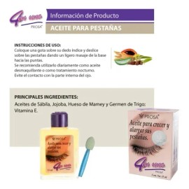 Aceite Para Crecer Y Alargar Pestañas 4 En 1 De Prosa Color Agua                                                                                      