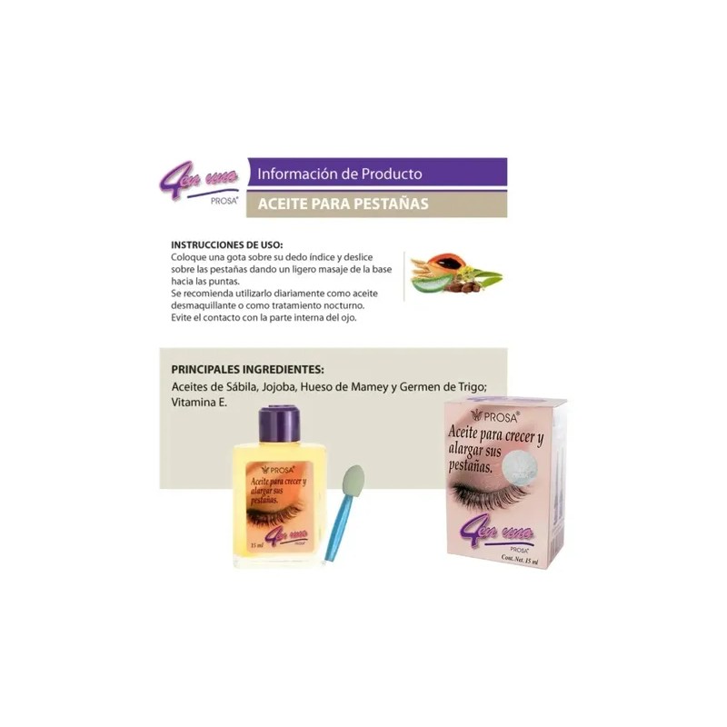Aceite Para Crecer Y Alargar Pestañas 4 En 1 De