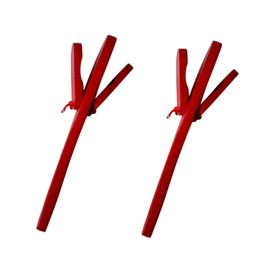 2 Pcs Professional Castanets, Single Set with Handle，Wooden Castanet Clapper Educational Musical Percussion (Red)