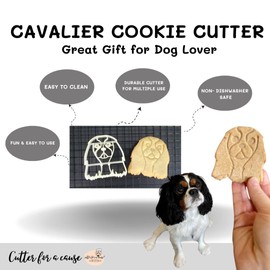 Cavalier King Charles Spaniel Cookie Cutter and Dog Treat Cutter - Dog Face - 4 inch