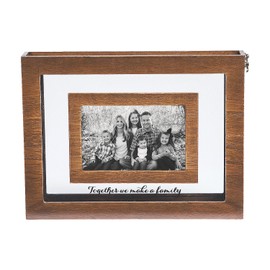 Blended Family Sand Ceremony Picture Frame Kit for Wedding - Wood and Glass - Holds 6 x 4 Photo - Unity Wedding Supplies