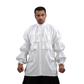 ThePirateDressing Pirate Ruffled Seinfeld Puffy Shirt (XX-Large) White
