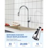 Kitchen Faucet Head Replacement with 15 Adapters - 3 Functions