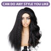 OQ Hair Kinky Straight Half Wig Human Hair Adjustable Drawstring