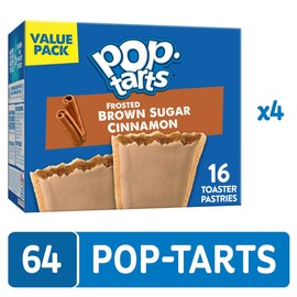 Pop-Tarts Toaster Pastries, Breakfast Foods, Kids Snacks, Frosted Brown Sugar Cinnamon, Value Pack (64 Pop-Tarts)
