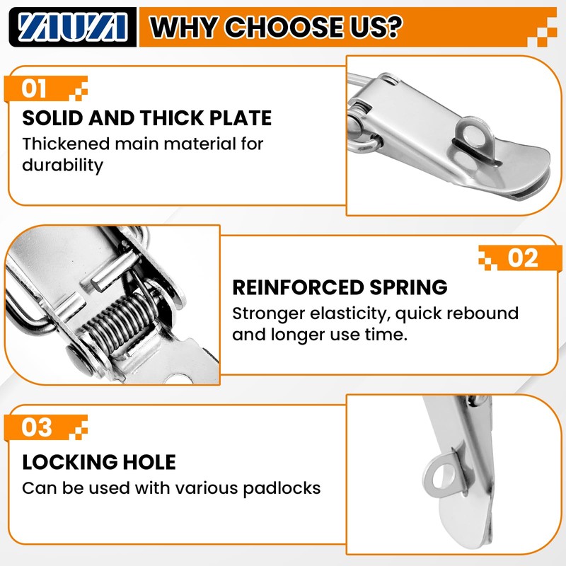 ZIUZI 2PCS 90-Degree Angle Latch, Stainless Steel Corner Latch with