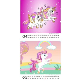 Unicorn Magic Calendar for 2025 Format 10 cm x 10 cm Unicorn Unicorn Seelenzauber