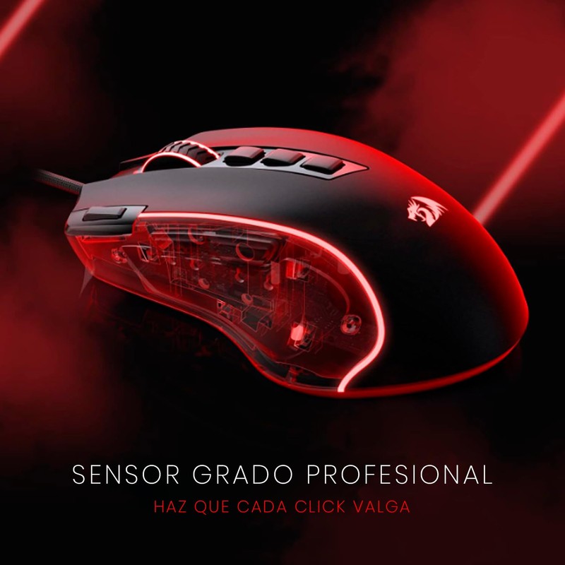 Redragon Mouse Gamer Predator M612 8000 dpi RGB Color Negro
