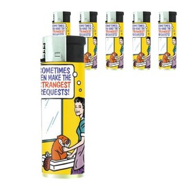 Woman Shaving Beaver Funny Butane Refillable Electronic Lighter Set of 5 Pieces D-496