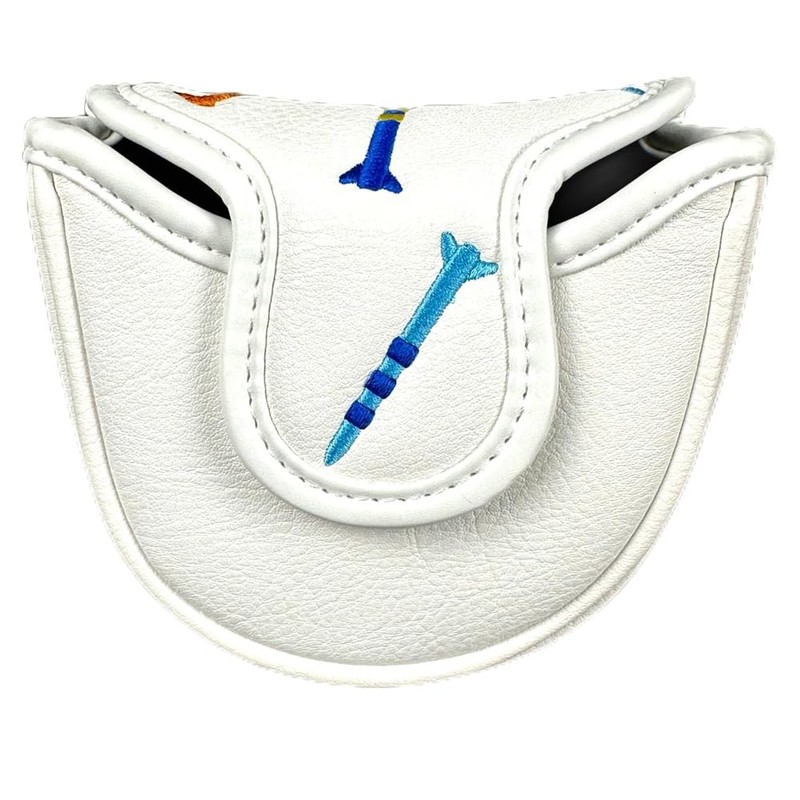 AILIMIAO Magnetic Golf Putter Cover PU Mallet Closure Portable White