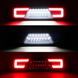 Mynoway LED 3rd Brake Light Compatible with Ram 1500 2500 3500 2010-2018/Ram 4500 5500 2011-2018, Red High Mount Stop Light White Cargo High Mount Lamp (Upgrad Smoked,Red+White)