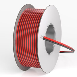ALITOVE 18 Gauge 98.4FT 18/2 Flexible Red and Black Wire, 12V-24V, 18AWG Copper for LED Light Strip, Landscape, Automotive