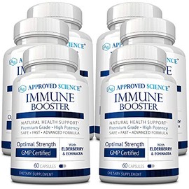 Approved Science Approved Science® Immune Booster - Extra Strength Support - Elderberry Extract, Echinacea, Vitamin D3 and C, Zinc - All Natural - 360 Capsules - 6 Months Supply