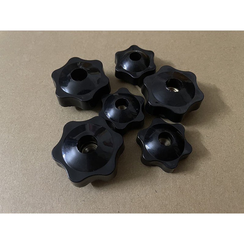 Oneyijun 10 Pcs M6 Head Diameter 32mm Black Plastic Star