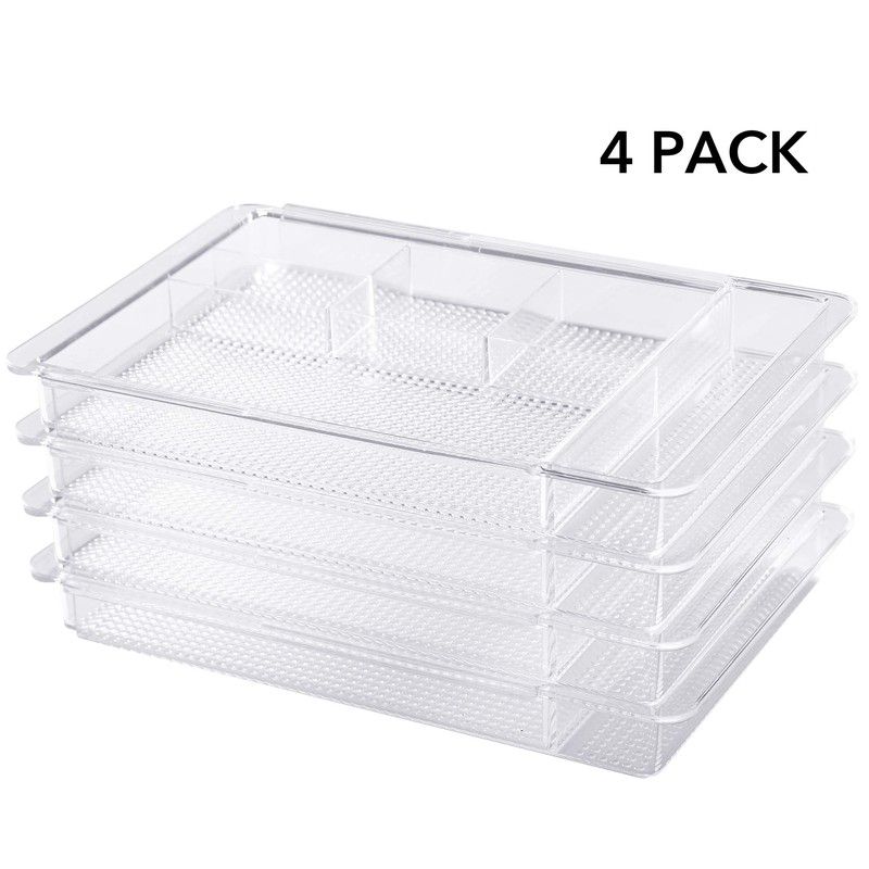 Oubonun Expandable Drawer Organizer 11.1” to 19.2” Width, Shallow Cosmetic