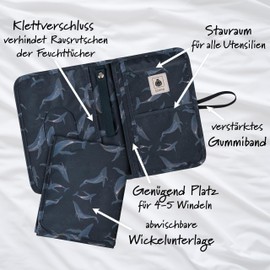 Nappy Bag Changing Bag Changing Bag on the Go Changing Mat Changing Mat on the Go Changing Bag Pram Reinforced Elastic Band & Velcro Closure for Wet Wipes Pram Organiser