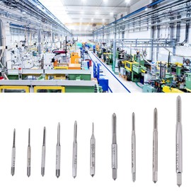 Machine Tap, 10 Pieces Mini Hand Taps with Metric Thread, Tap M1, M1.2, M1.4, M1.6, M1.7, M1.8, M2, M2.5, M3, M3.5
