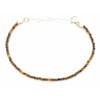 Damenarmband Tigerauge Naturstein 2 mm dick 925er Sterlingsilber verstellbar von