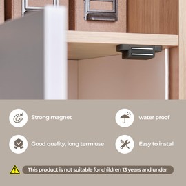 Tonitrui Cabinet Magnetic Catch Door Latch 30LB for Kitchen Drawer Magnets to Stay Closed Magnetic Catch Closet for Drawer（Black 12 Pack）