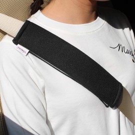 GAMPRO Car Seat Belt Pad Cover, 2-Pack Soft Car Safety Seat Belt Strap Shoulder Pad for Adults and Children, Suitable for Car Seat Belt, Backpack, Shoulder Bag(BLACK)